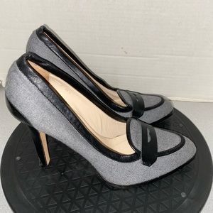 L.K. L K Bennett Grey/ Black Heels Sz 38.5
